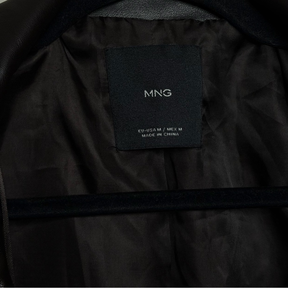 MANGO Faux Leather Belted Jacket in Maroon - Picture 6 of 7